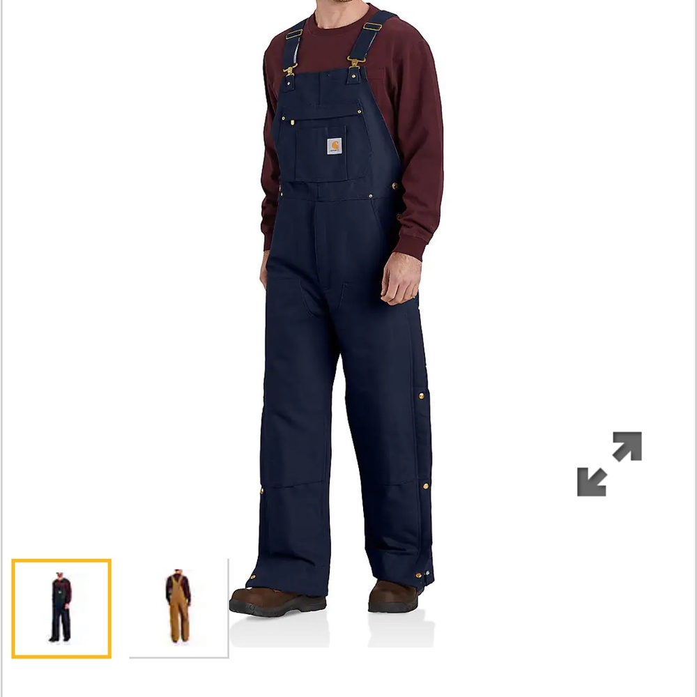 Carhartt Insulated Bibs. Navy Blue